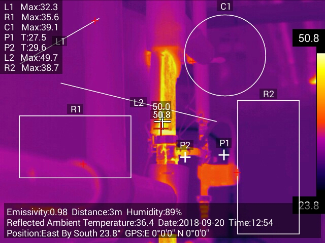 Термографический снимок тепловизора KT-670